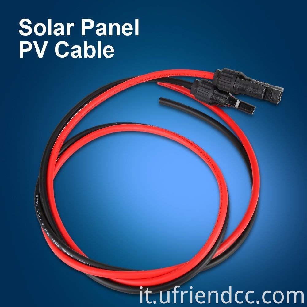 Cavo di prolunga del cavo fotovoltaico solare 2,5 mm coppia di pannello solare DC1000V 30A per connettore fotovolta